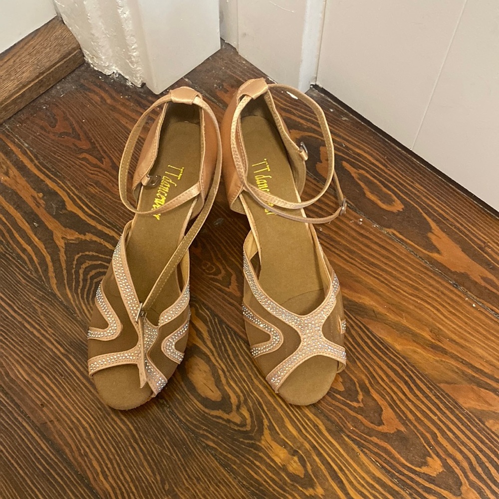 TT dancewear rhinestone shoes.